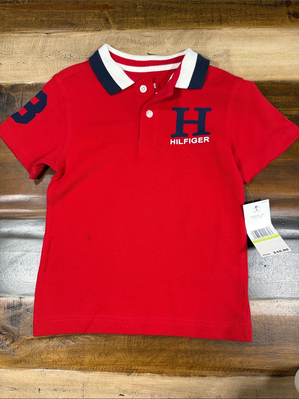 Tommy Hilfiger Red Polo with Navy & White Trim